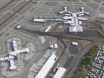 Las Vegas - McCarran Airport Low-poly 3D model