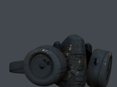 Gas mask helmet 3d model scifi Low-poly Low-poly 3D Low-poly 3D model