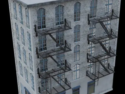 Realistic NY City Buildings - Med Level Pack 1 3D model