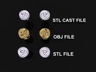 Rope Knot Ball Earring SIZE 6mm 3D print model