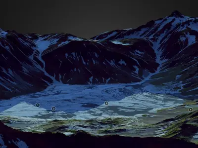 Melting Mountain Lake - World Machine Low-poly 3D model