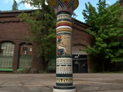 Large Egyptian Column Low-poly 3D model