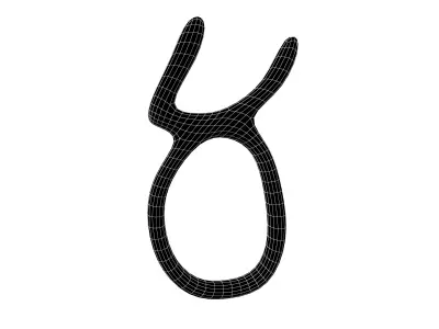 Suzhou Numerals Five V1 002 Low-poly 3D model
