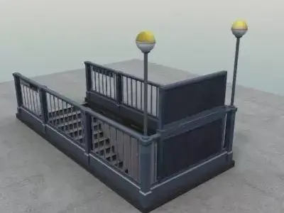 Subway Stairs Entrance 3D model