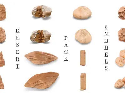  ROCK PACK  MEGA 48 Realistic Environment Rocks Low-poly 3D model