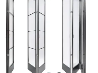sliding-04 folding room divider with two doors 3D model