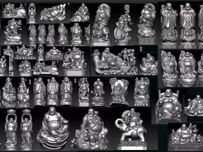 Collection of 50 Maitreya Buddha models 3D print model