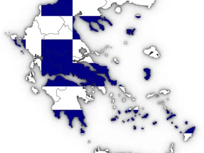 Political Map of Greece 3D model