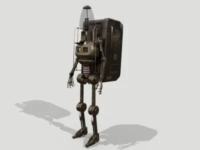 Steampunk Vendor Robot Low-poly 3D model
