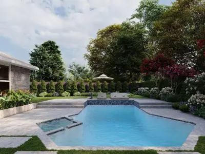 Garden Landscape 3D Model - SketchUp and Lumion Scene 3D model