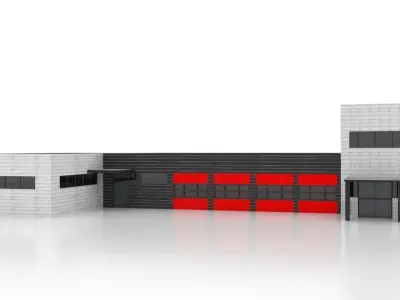 England Fire Station - 1 Low-poly 3D model