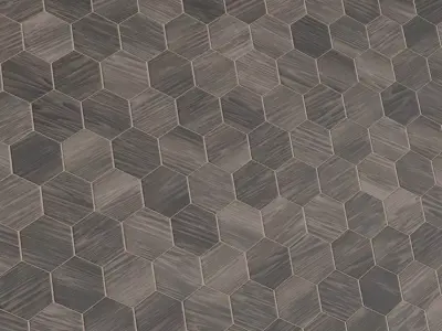 Dark Hexagonal Wood Tiles PBR Seamless Texture