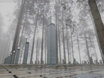 Street Light 8 Bollard 900 mm Galvanized Version 2 Low-poly 3D model
