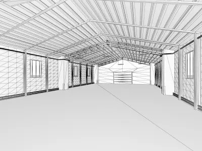 HALL interior - 01  Low-poly 3D model