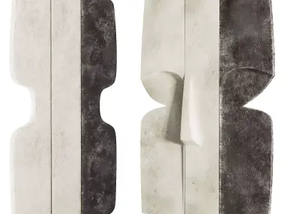 Wall Art Black Cream Face Low-poly 3D model