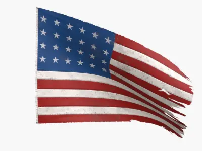 The Old Glory Flag 1822 Low-poly 3D model