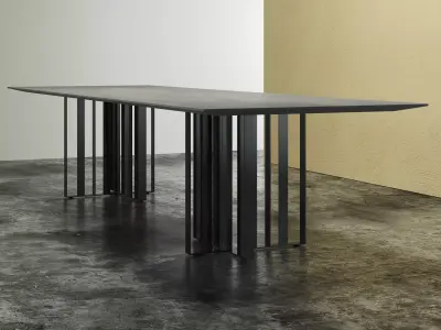 Shade modern dining table with metal legs 3D model