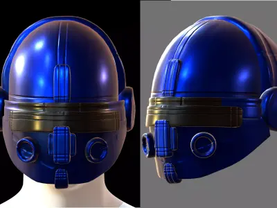 Gas mask helmet 3d model scifi Low-poly  Low-poly 3D model 299