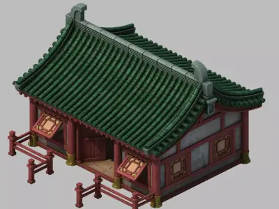 Game Building - Yan overlooking the house 03 3D model