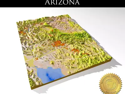 Arizona 3 High resolution 3D relief maps 3D model