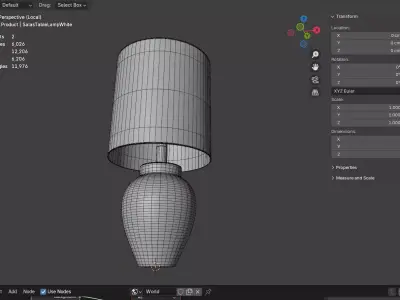 Salas Sculptural Table Lamp - Matte White Minimalist Lighting Low-poly 3D model