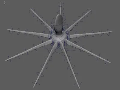 Red Alien Squid Rig 3D model