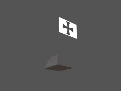 Teutonic Order Flag v1 001 Low-poly 3D model