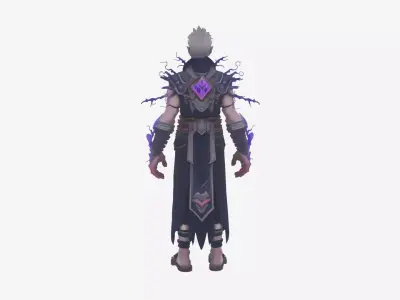 Highly Detailed Ominous Undead Shadow Priest World of  3D Model 3D model