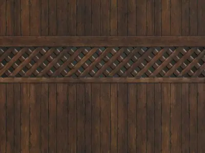 Decorative Wood Planks with Lattice Inlay PBR Texture