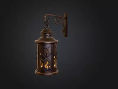 Antique Lantern Glow Low-poly 3D model