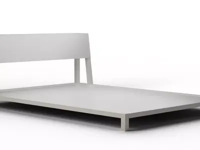 Alpine White Queen Bed Low-poly 3D model