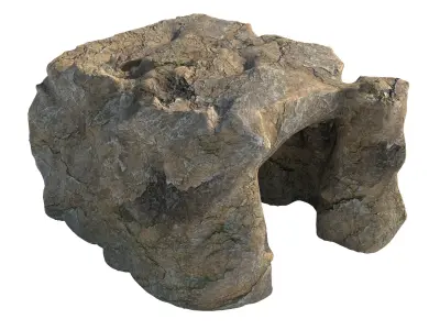 natural rock cave entrance  Low-poly 3D model