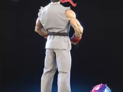 Ryu Street Fighter Statue Figurine stl printable 3D print model