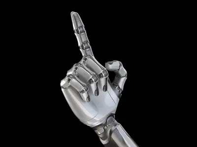 Sci - Fi Robot Woman Arm - Rigged 3D model