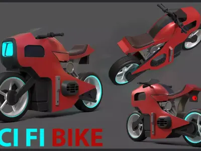 Sci-fi Bike Game Ready 4 3D model
