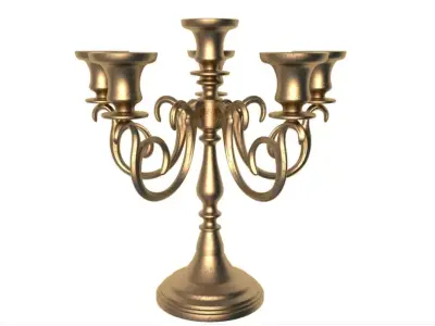 Antique candlestick collection 3D model