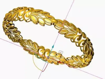 1445 Golden Leaf Bangle 8gm 3D print model