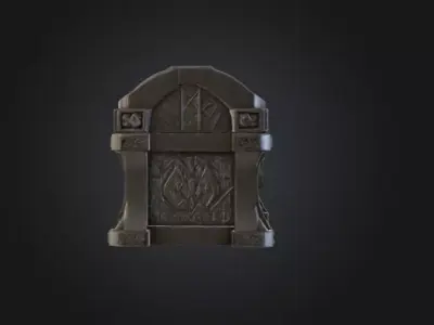 Dwarven Iron Chest Low-poly 3D model
