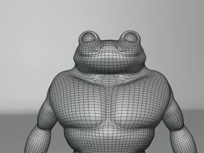 Frog-Man Base Mesh Low-poly 3D model