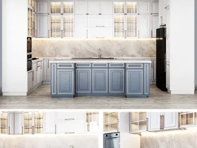 Neoclassical kitchen 3D model