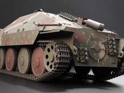 Jagdpanzer 38 Hetzer - WW2 German Tank Destroyer Low-poly 3D model