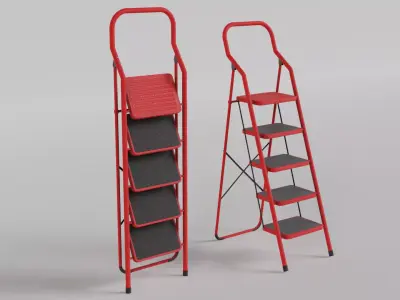 Foldable Ladder Multicolor Low-poly 3D model