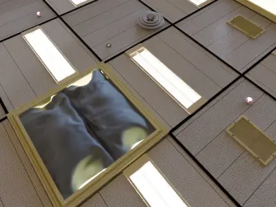 University-Office Hallway 3D model Low-poly 3D model