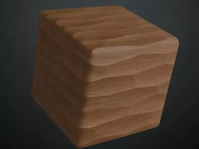 Rustic End-Grain Wood Block Paving PBR Texture