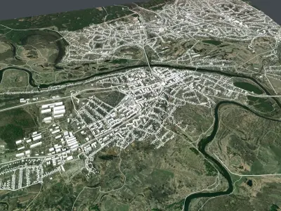 Cityscape  Izyum Ukraine 3D model