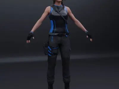 Lara Croft Tom Raider Sci fi RIGGED Game Ready 3D model