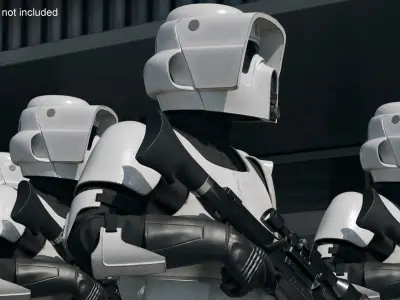  Battle-Worn Trooper Star Wars Standing in Ready Stance 