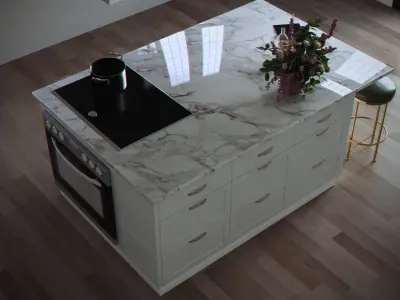 Kitchen Island Free 3D model