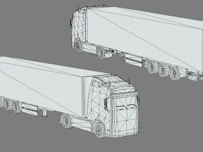Low-poly Truck Volvo FH16 3D Model Low-poly 3D model