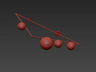 Atelier triangle with balls hanging from it 3D model